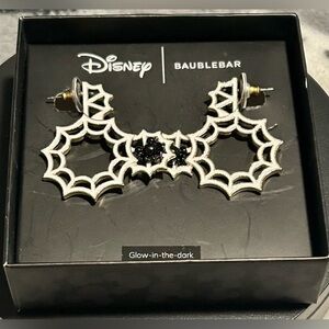 DISNEY x BAUBLEBAR COLAB SPOOKY SPIDERWEB MICKEY MOUSE EARRINGS/NWT/NIB